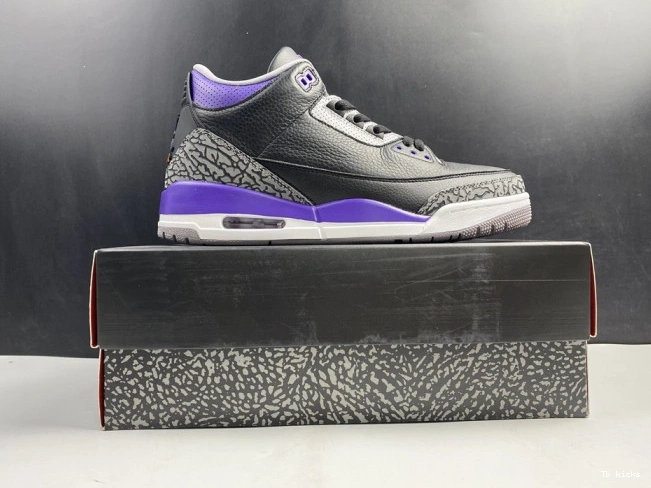 Rep TBK Jordan Purple 3 CT8532 050 Retro Court Black Air 0712